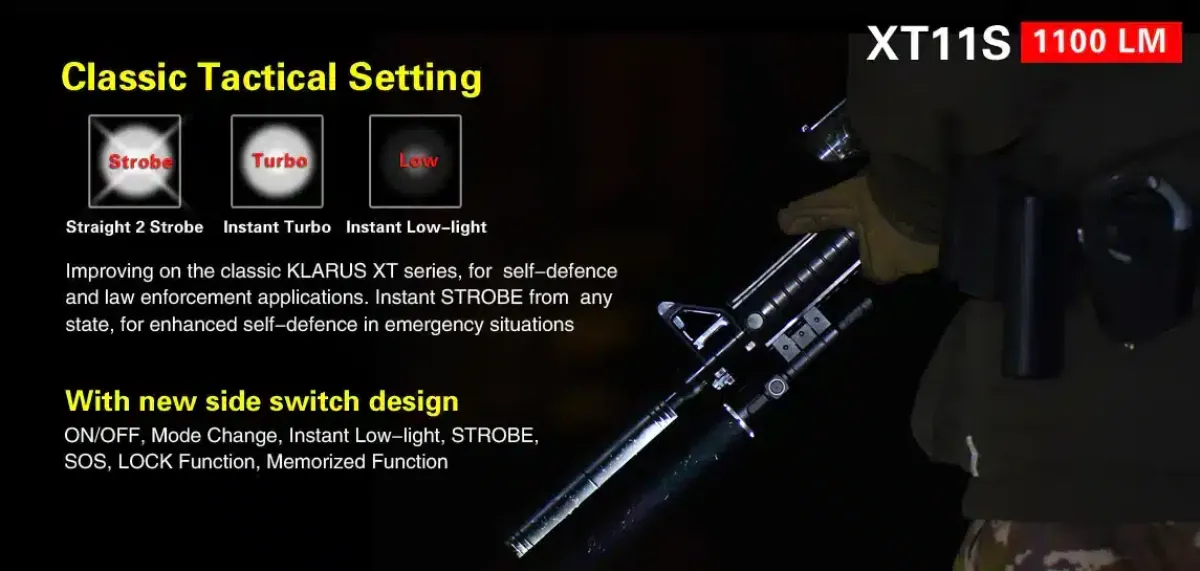 Klarus XT11S flashlight, size comparison