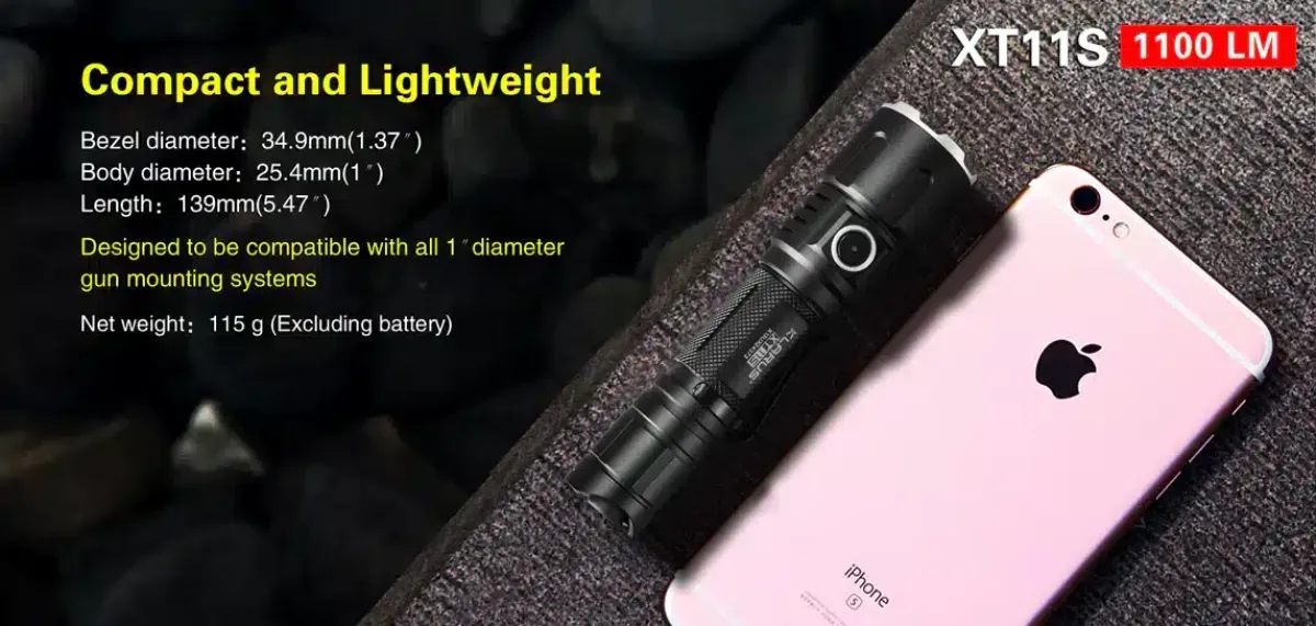 Klarus XT11S: 330m (1082ft) Tactical Flashlight | 1100 Lumens, Waterproof, Rechargeable, Durable | Ideal for Security,