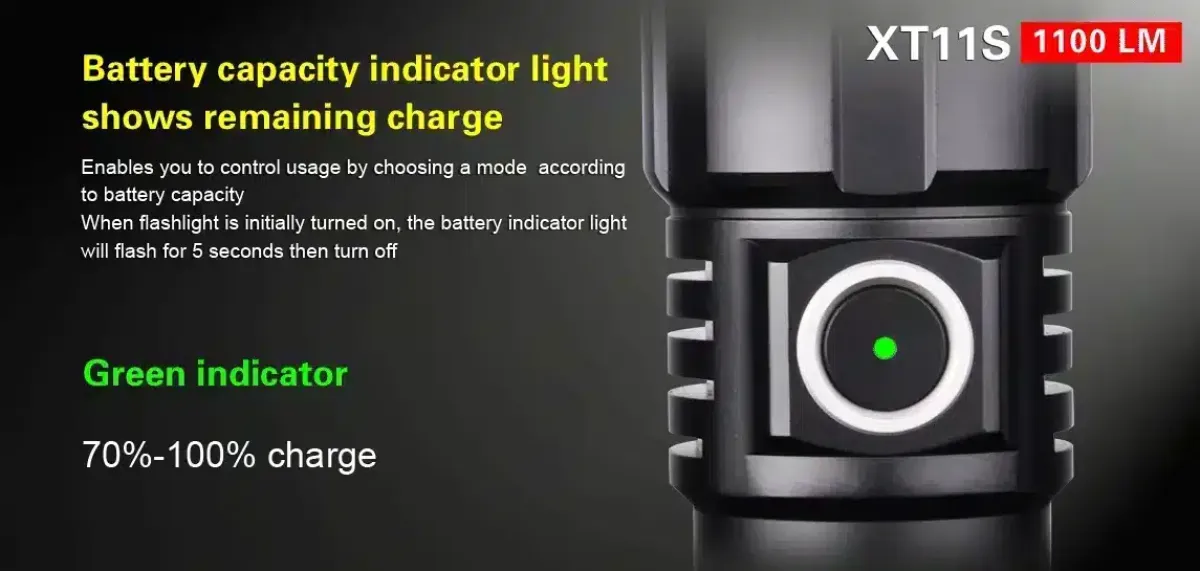 Klarus XT11S flashlight, additional view