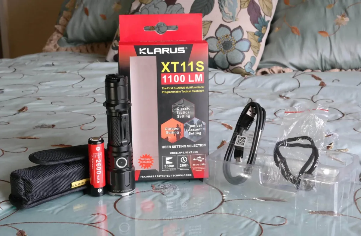 Klarus XT11S: 330m (1082ft) Tactical Flashlight | 1100 Lumens, Waterproof, Rechargeable, Durable | Ideal for Security,