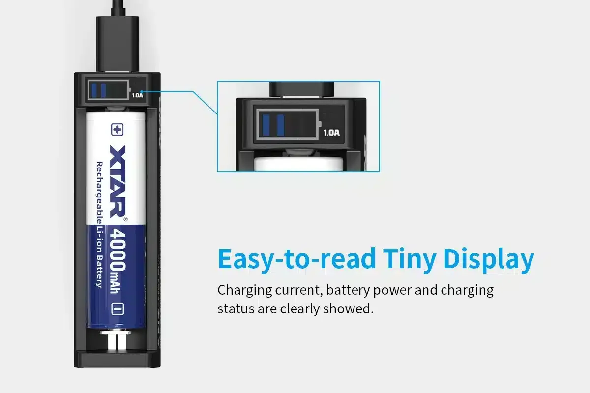 XTAR MC1 Plus – 1 Bay USB Lithium Battery Charger for AA, AA 18650, 21700, 26650 e.t.c in Kenya