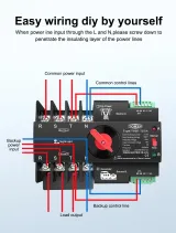 Tomzn TOQ7-100 4P 100A 3 Phase ATS – 220V Automatic & Manual Transfer Switch | <50ms  Generator to KPLC Changeover - photo 2