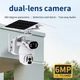 UBOX Solar-powered Dual-lens Camera 360-degree Panorama | Detection and Alarm | Two-way Audio 6MP ultra HD Solar Camera in Kenya