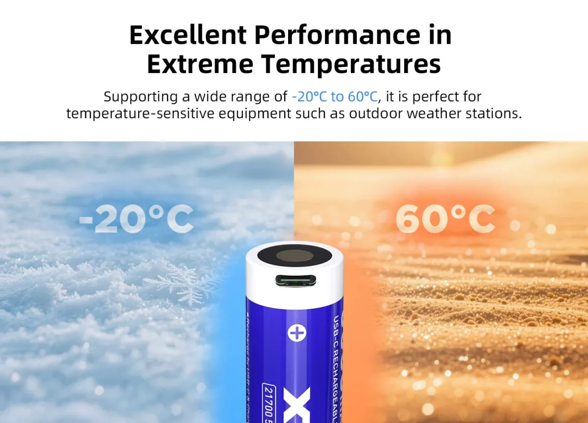XTAR 21700 battery, additional view