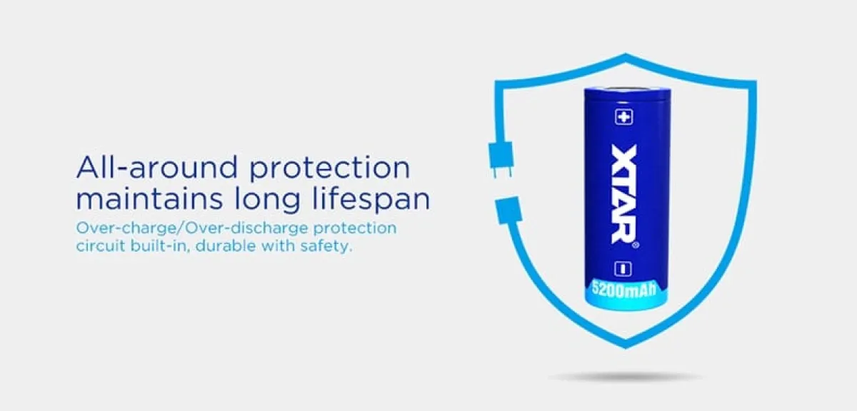 XTAR 26650 protected battery