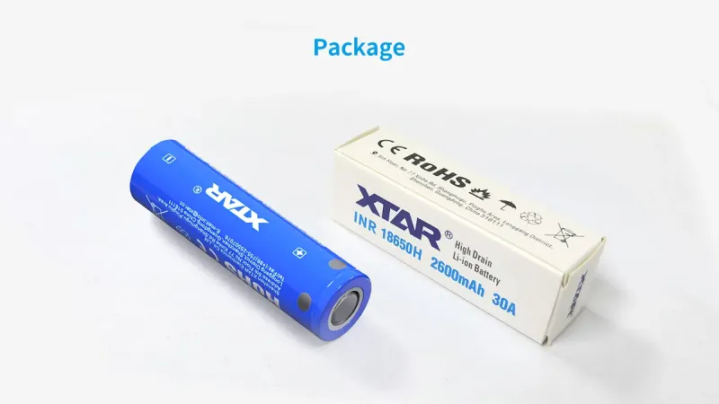 XTAR INR 18650 2600mAh High-Drain Li-ion Unprotected Battery for Vapes, EDC, and High-Power Devices, 20/30A, flat top in Kenya