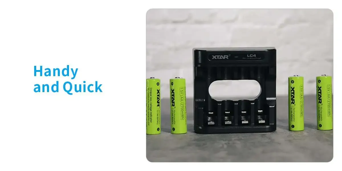 XTAR LC4 4-Slot USB-C Charger for 1.5V Lithium-ion AA/AAA Batteries in Kenya