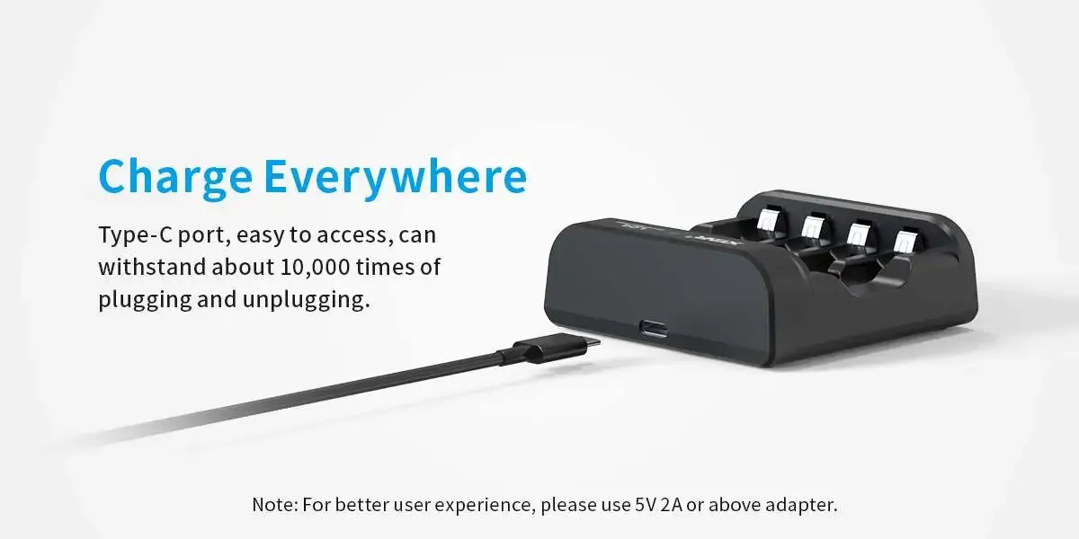 XTAR LC4 4-Slot USB-C Charger for 1.5V Lithium-ion AA/AAA Batteries in Kenya