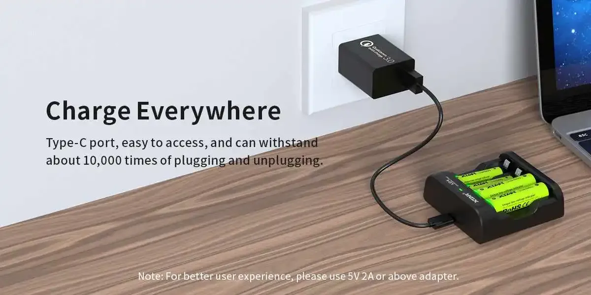 XTAR LC4 4-Slot USB-C Charger for 1.5V Lithium-ion AA/AAA Batteries in Kenya