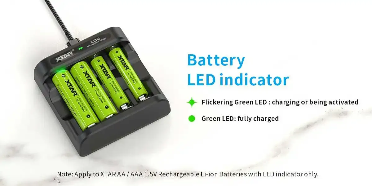 XTAR LC4 4-Slot USB-C Charger for 1.5V Lithium-ion AA/AAA Batteries in Kenya