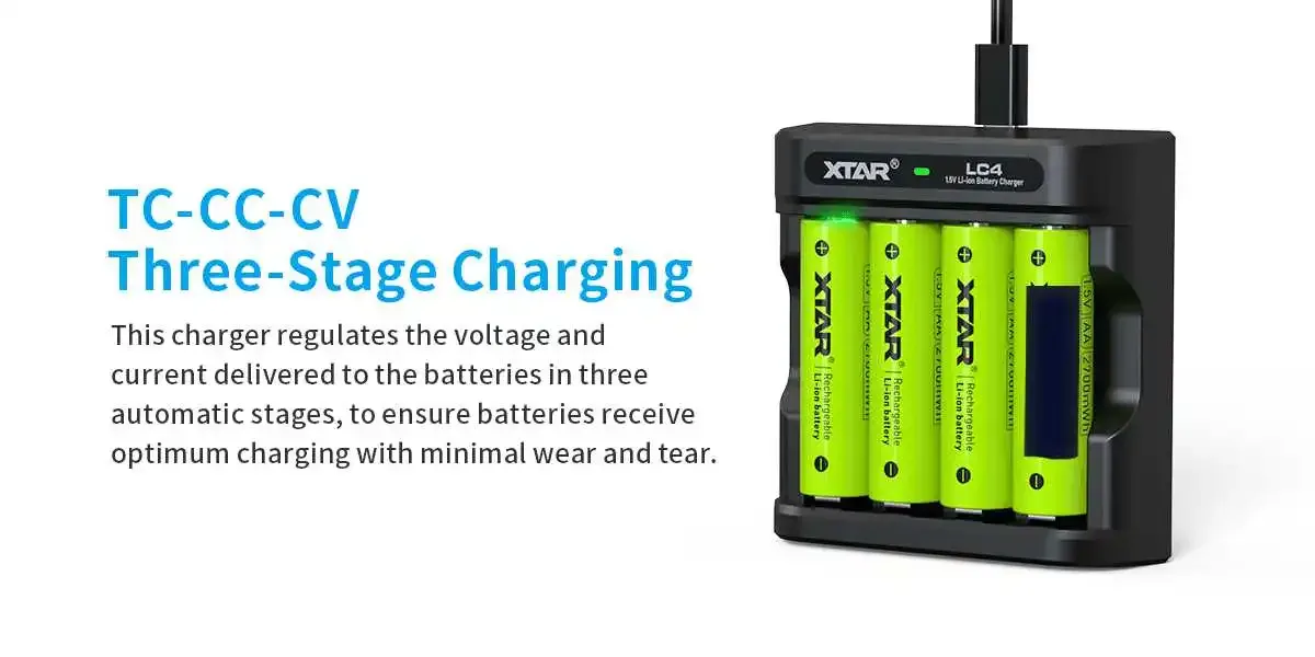 XTAR LC4 4-Slot USB-C Charger for 1.5V Lithium-ion AA/AAA Batteries in Kenya