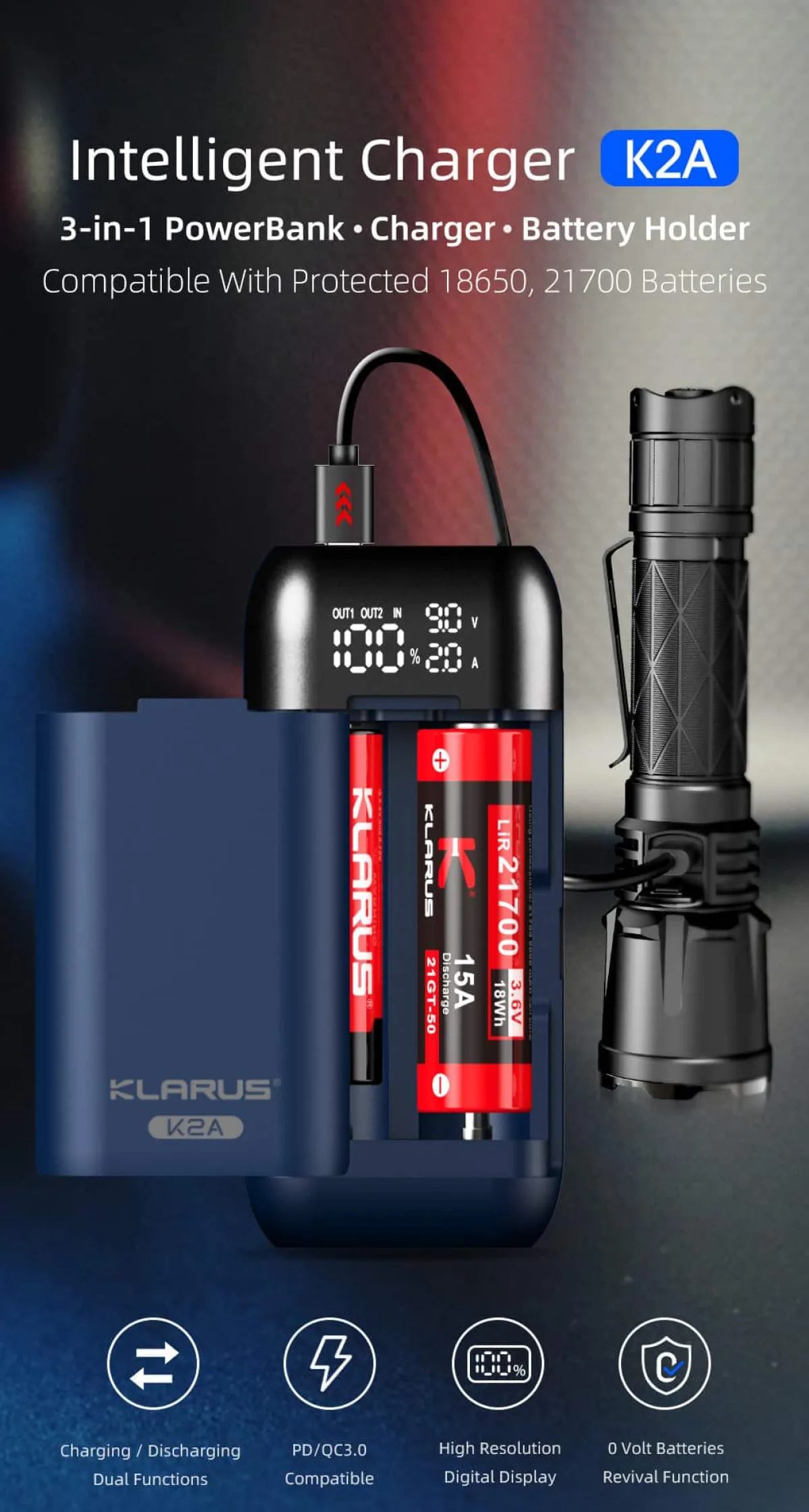 double cell battery charger fast charging high performance