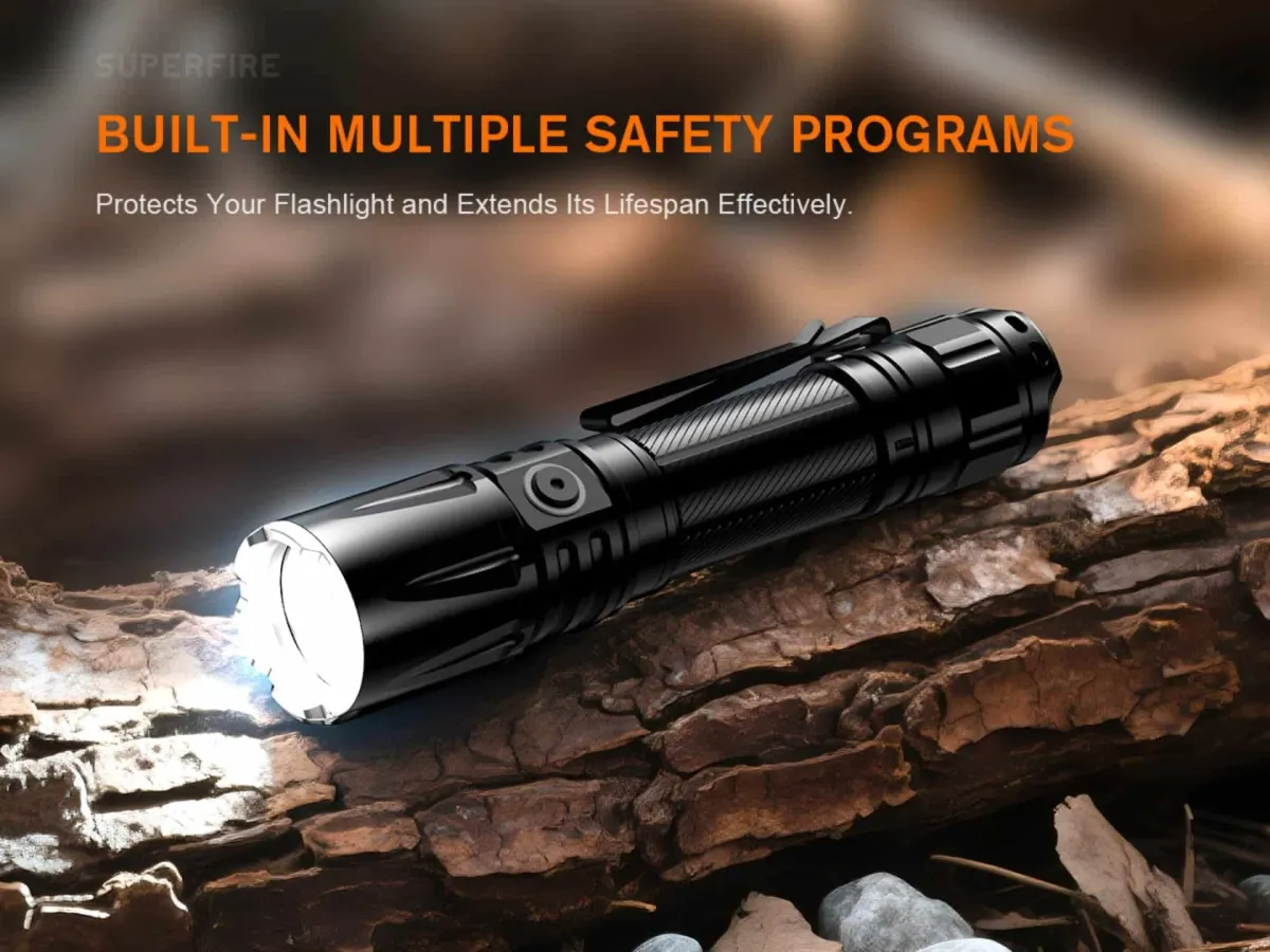 SUPERFIRE TL01-X flashlight, switch detail