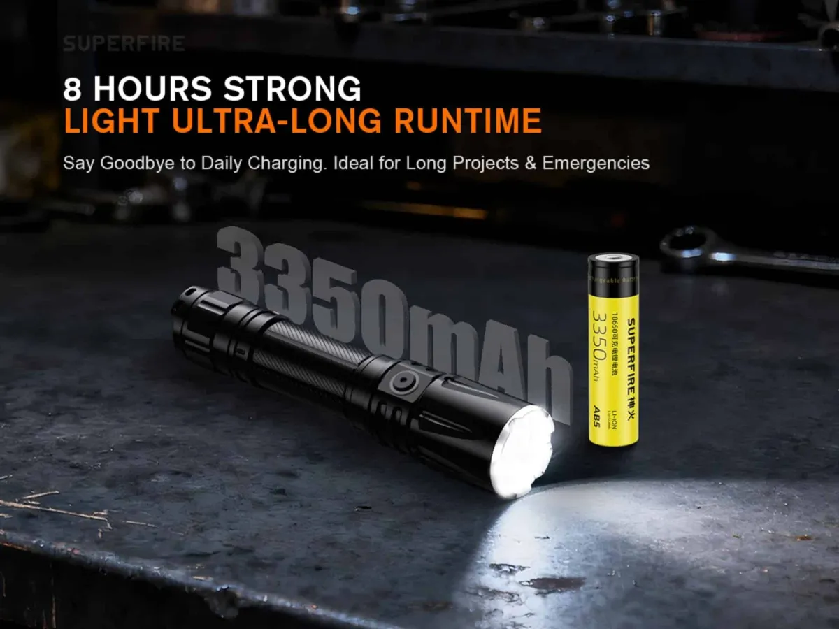 SUPERFIRE TL01-X flashlight, charging port