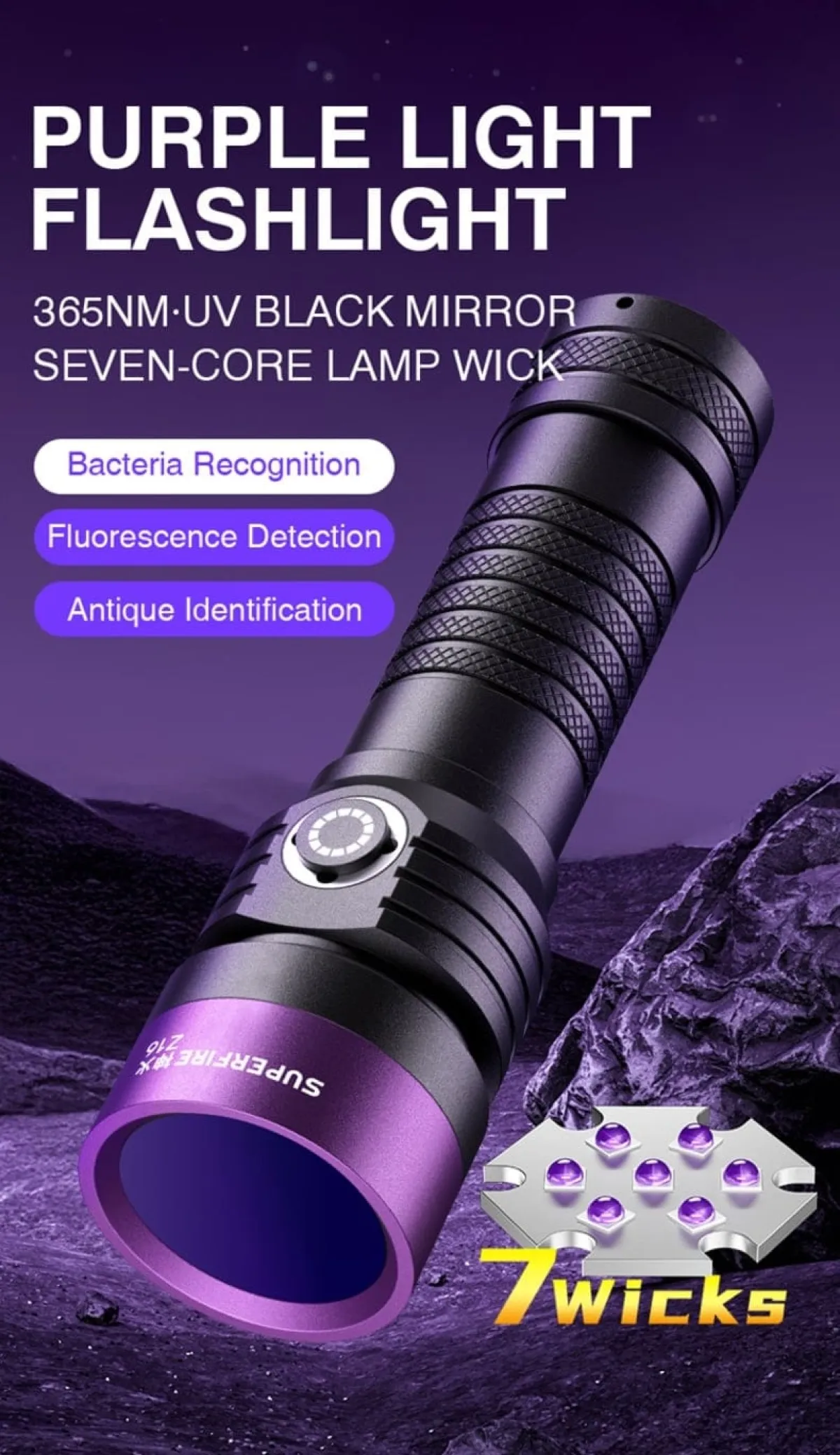 Superfire vZ16 UV torch, additional view