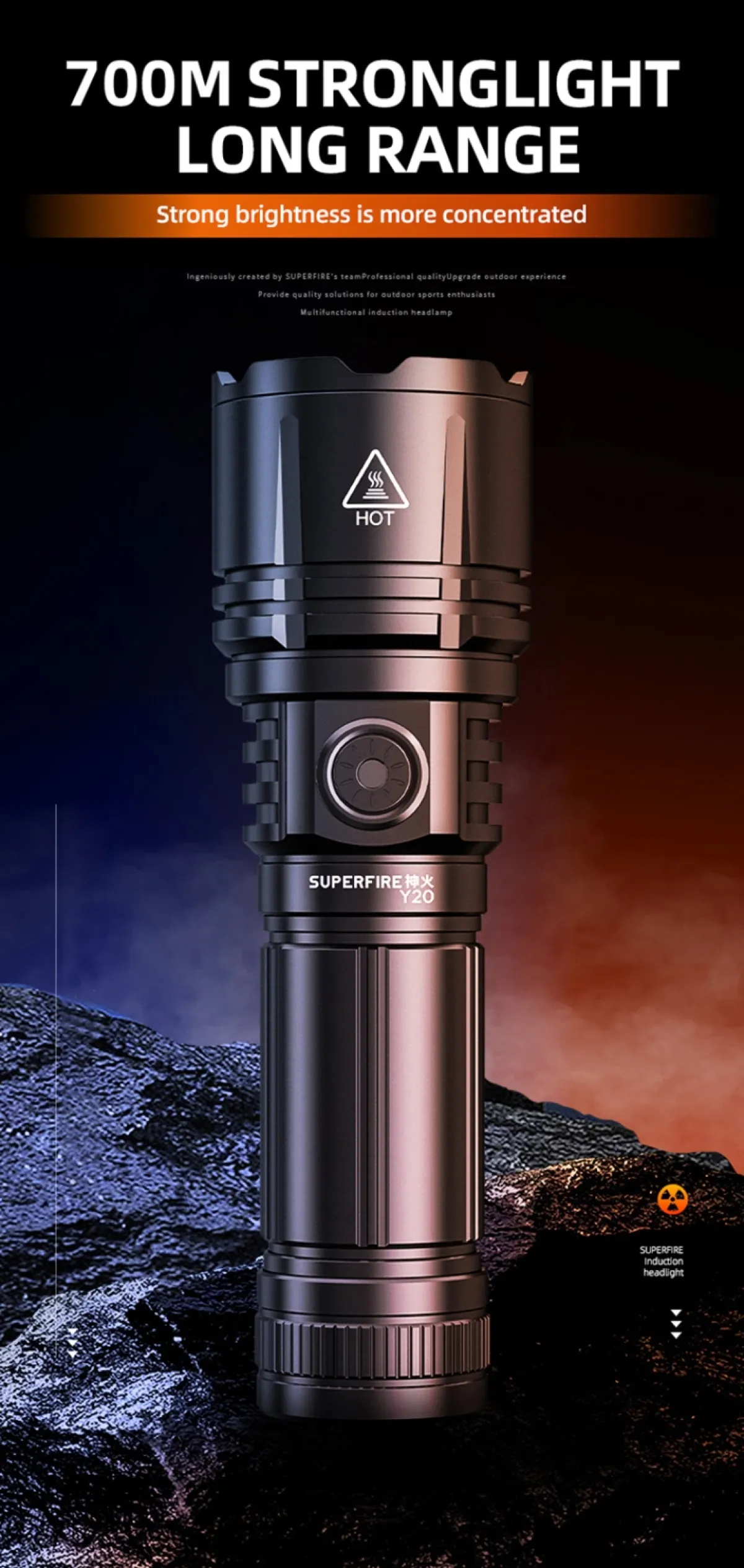 SUPERFIRE Y20 Long Range Zoomable Flashlight in Kenya