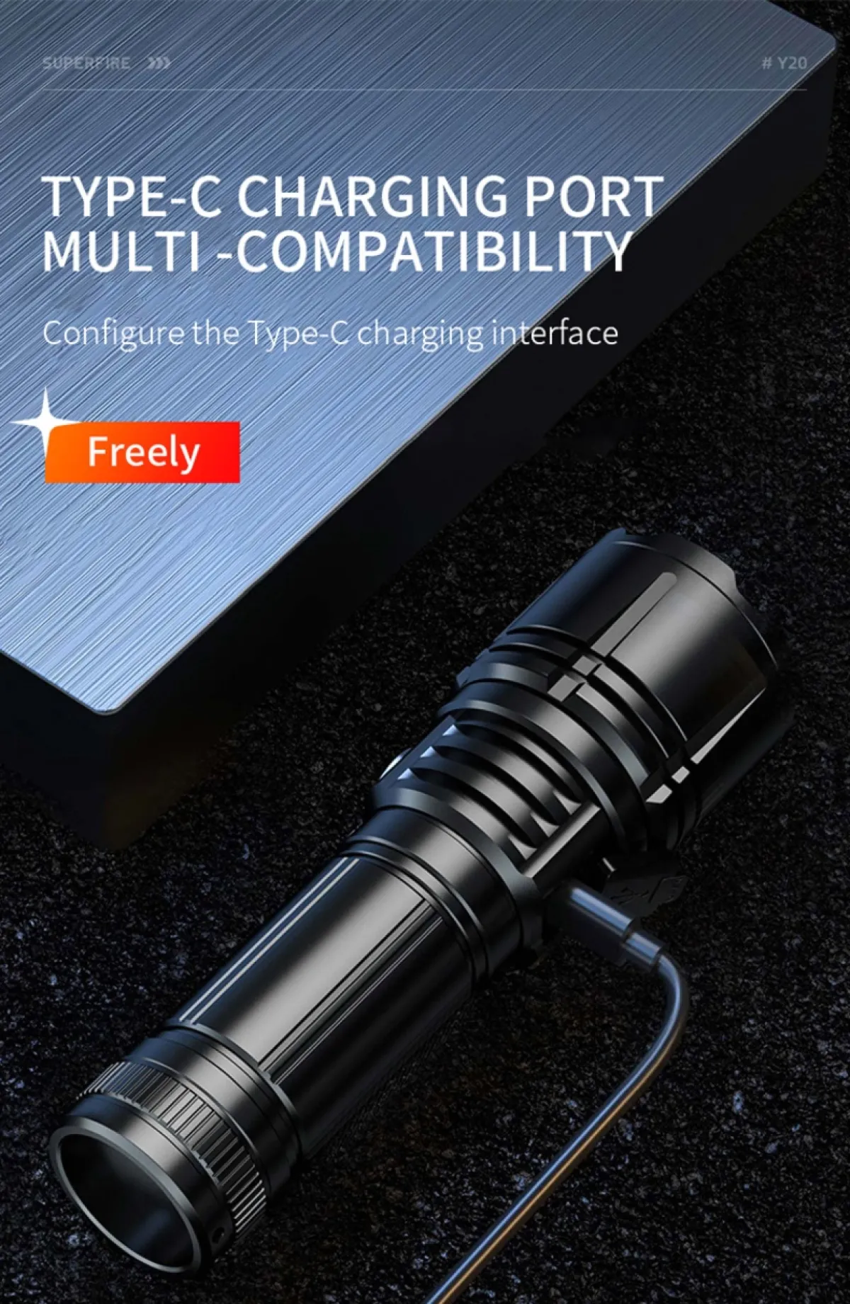 SUPERFIRE Y20 Long Range Zoomable Flashlight in Kenya