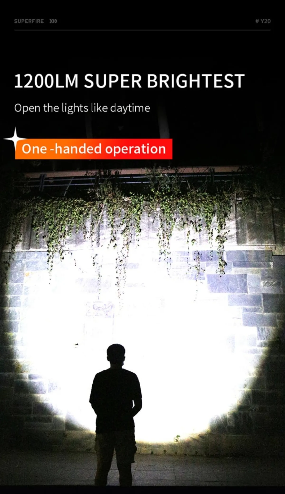 SUPERFIRE Y20 Long Range Zoomable Flashlight in Kenya