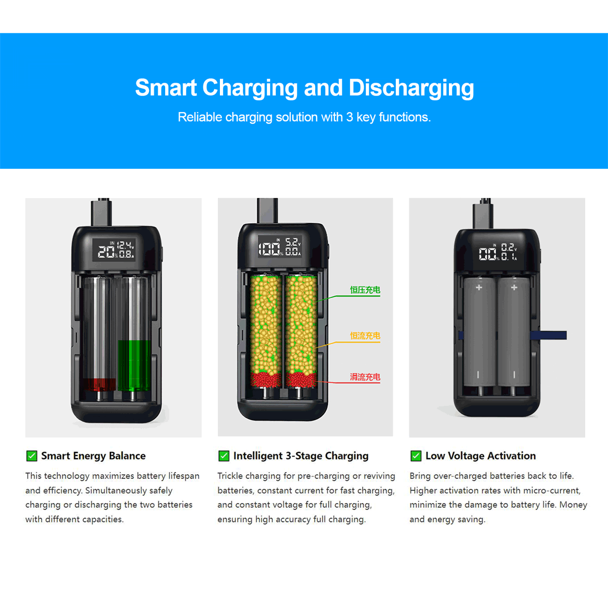 XTAR PB2SL V2 2-slots Battery Charger and Power Bank for 18650 / 21700 Batteries - photo 6