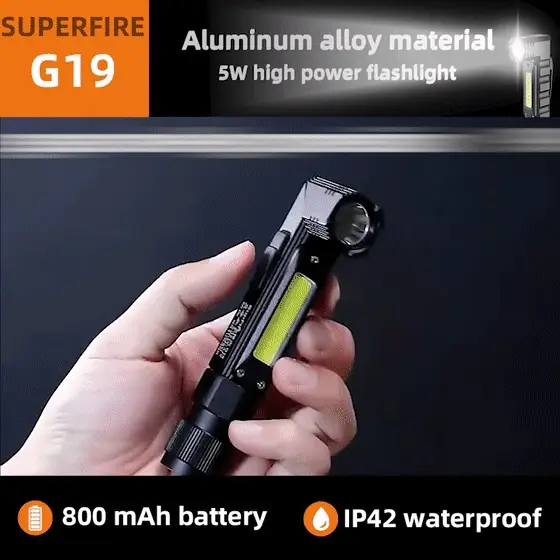 Superfire G19 Multifunctional Right Angle Rechargeable Flashlight