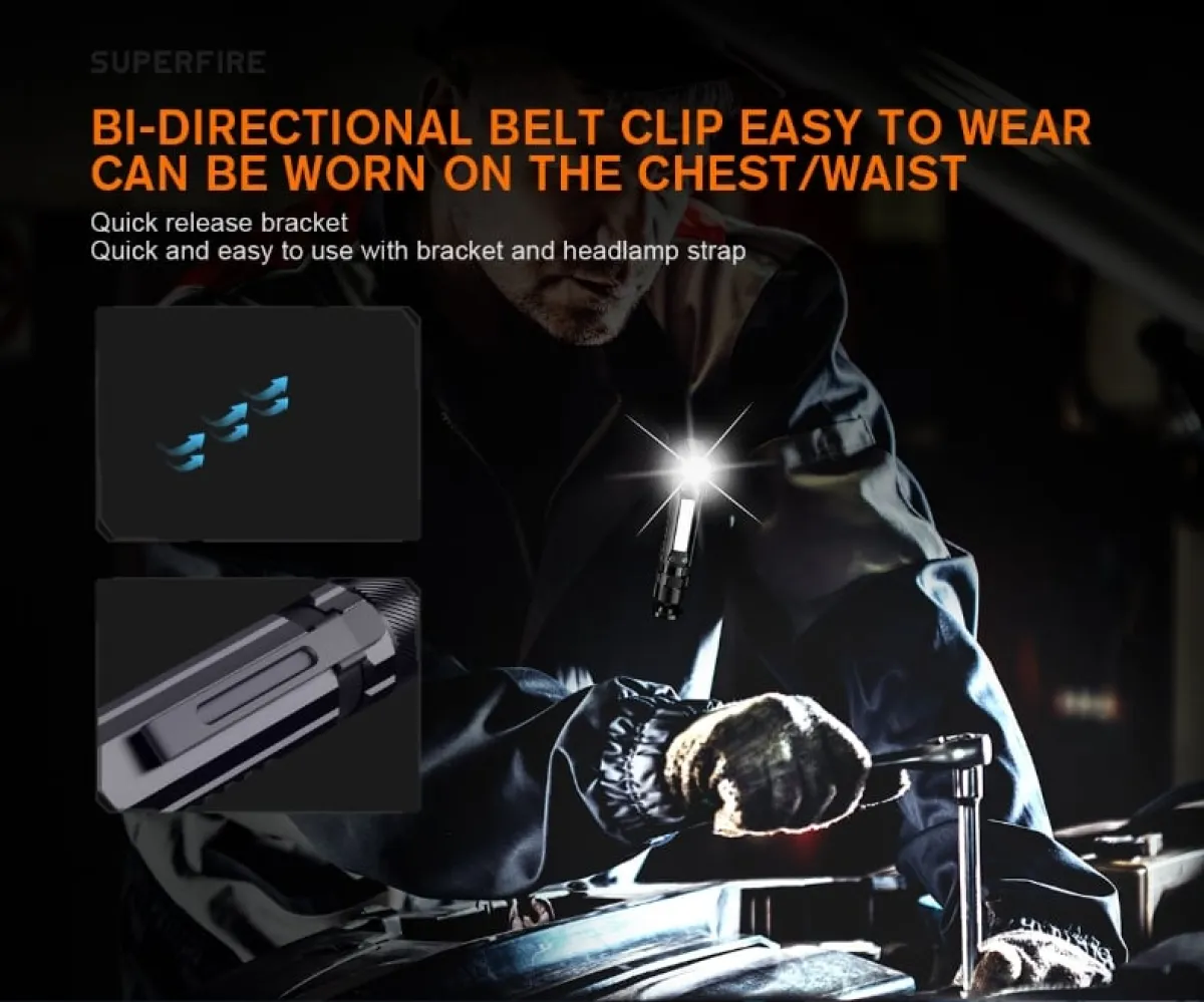 Superfire G19 Multifunctional Right Angle Rechargeable Flashlight in Kenya
