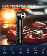 SUPERFIRE G19-S 360LM Magnetic Rechargeable Flashlight, 90° Adjustable Head, Type-C, Headlamp - photo 2