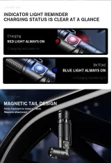 SUPERFIRE G19-S 360LM Magnetic Rechargeable Flashlight, 90° Adjustable Head, Type-C, Headlamp - photo 9
