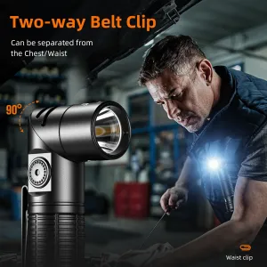 SUPERFIRE G19-S 360LM Magnetic Rechargeable Flashlight, 90° Adjustable Head, Type-C, Headlamp