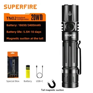 SUPERFIRE TN02 Magnetic EDC Flashlight | 1800lm, 265m Beam