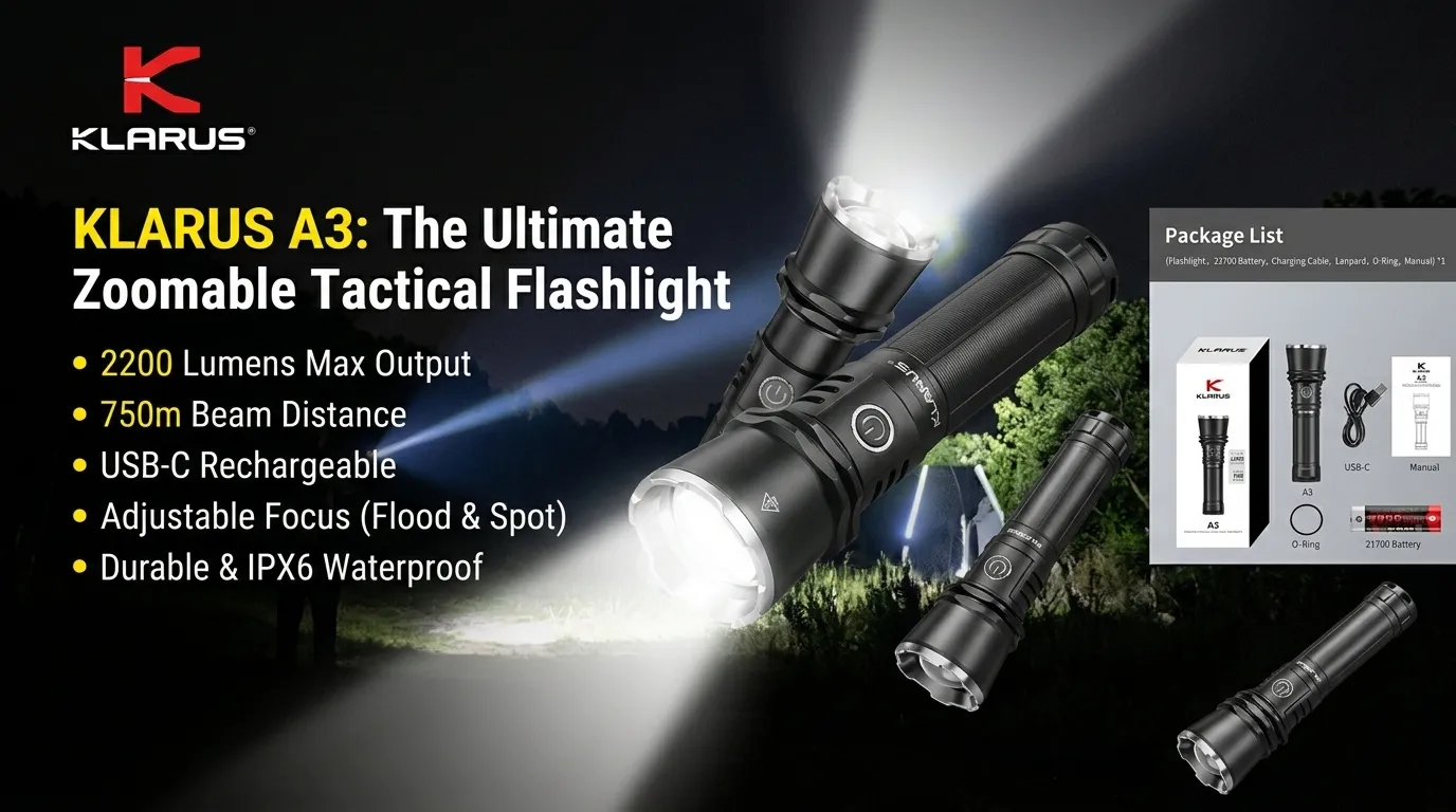Klarus A3 2200-Lumen Torch: A Guide for Security, Farms and Outdoor Use