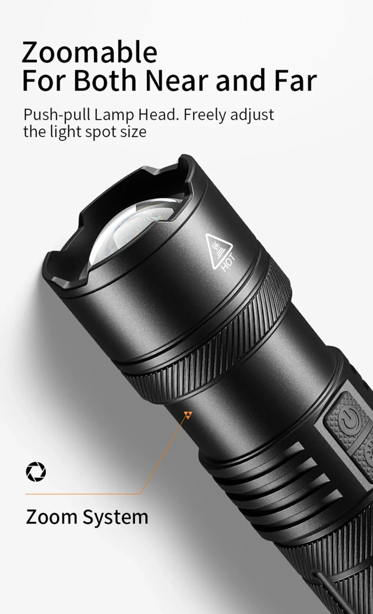 Superfire Y5-N Wildlife Spotting Flashlight with Red, Yellow & Blue Filters, 700m Long-Range Zoom Beam, RGB Rear Light