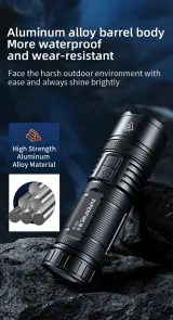 Superfire Y5-N Wildlife Spotting Flashlight with Red, Yellow & Blue Filters, 600m Long-Range Zoom Beam, RGB Rear Light & Rechargeable 18650 Batteries - photo 6