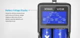XTAR VC2 Dual-Slot Smart LCD Lithium-Ion Battery Charger with Independent Charging Channels and Micro-USB Input - photo 8