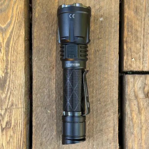 Klarus XT21X PRO Flashlight, 4400 Lumens, 336m Beam, USB-C actual product photo.